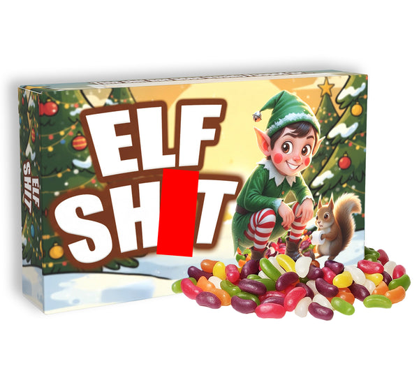 Elf Shit joke sweets box