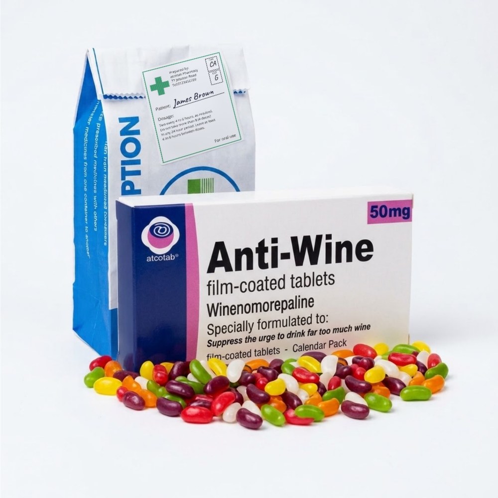 Joke Pill Box with Jelly Beans & Prescription Gift Bag